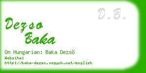 dezso baka business card